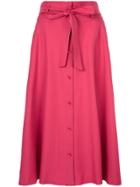 Guild Prime Tie Waist Midi Skirt - Pink & Purple