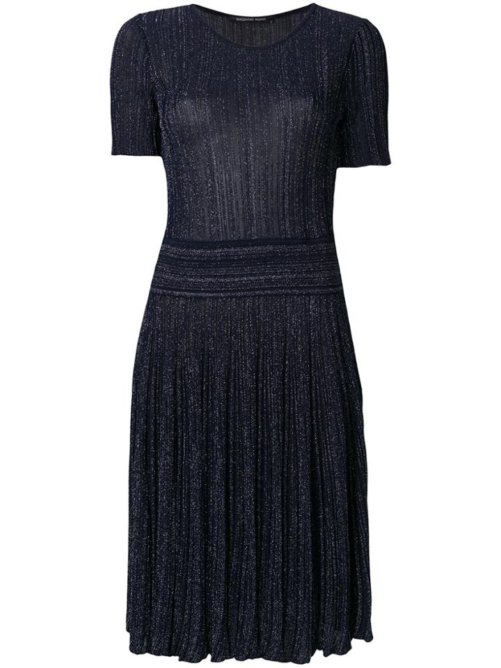 Antonino Valenti Glitter Pleated Dress - Blue
