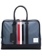 Thom Browne Day Bag With Red, White And Blue Leather Stripe In