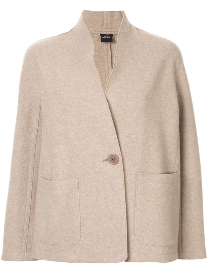 Aspesi Single Button Jacket - Neutrals