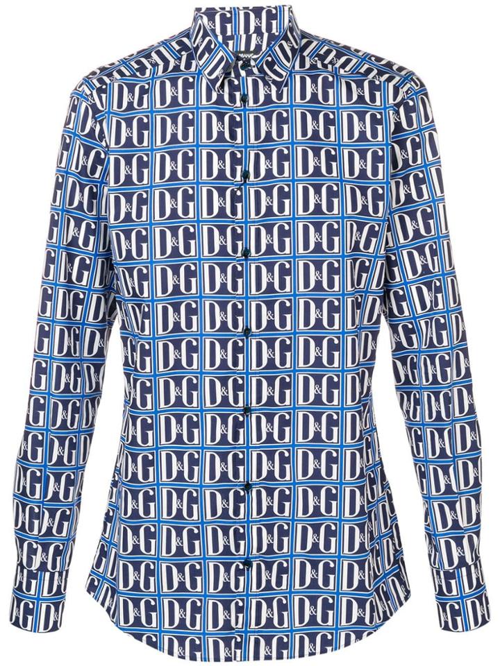 Dolce & Gabbana Logo Print Shirt - Blue