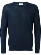 Ballantyne Crew Neck Pullover, Men's, Size: 52, Blue, Silk/linen/flax