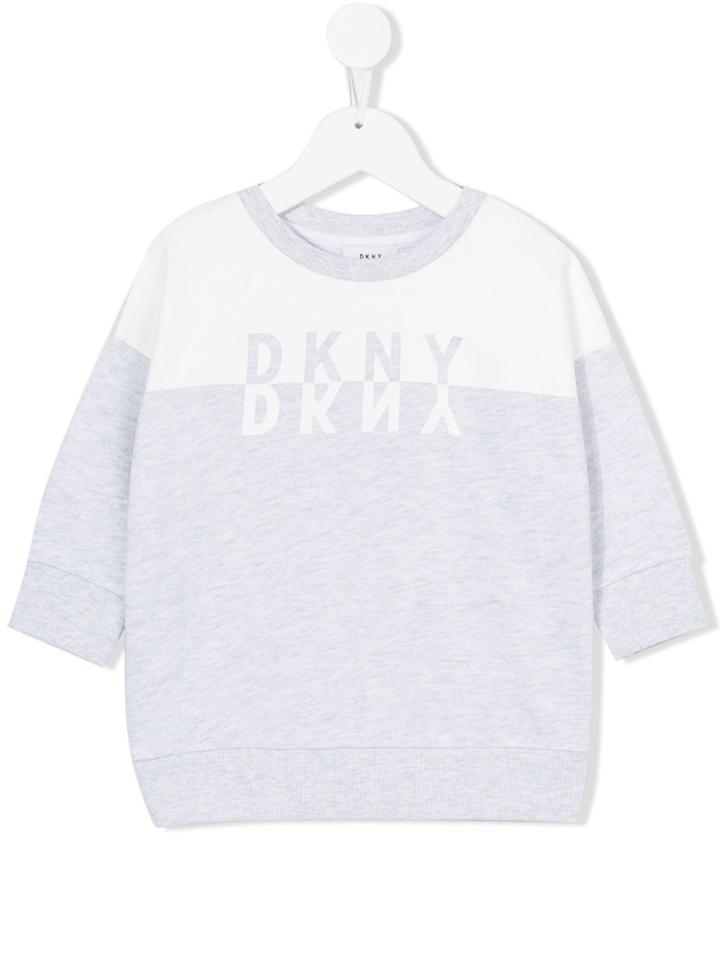 Dkny Kids - Three-quarter Sleeve Sweatshirt - Kids - Cotton/polyester/viscose - 10 Yrs, Grey
