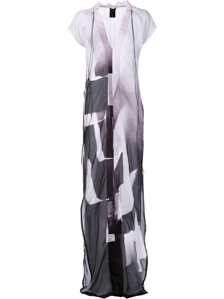 Ann Demeulemeester Sheer Printed Maxi Dress