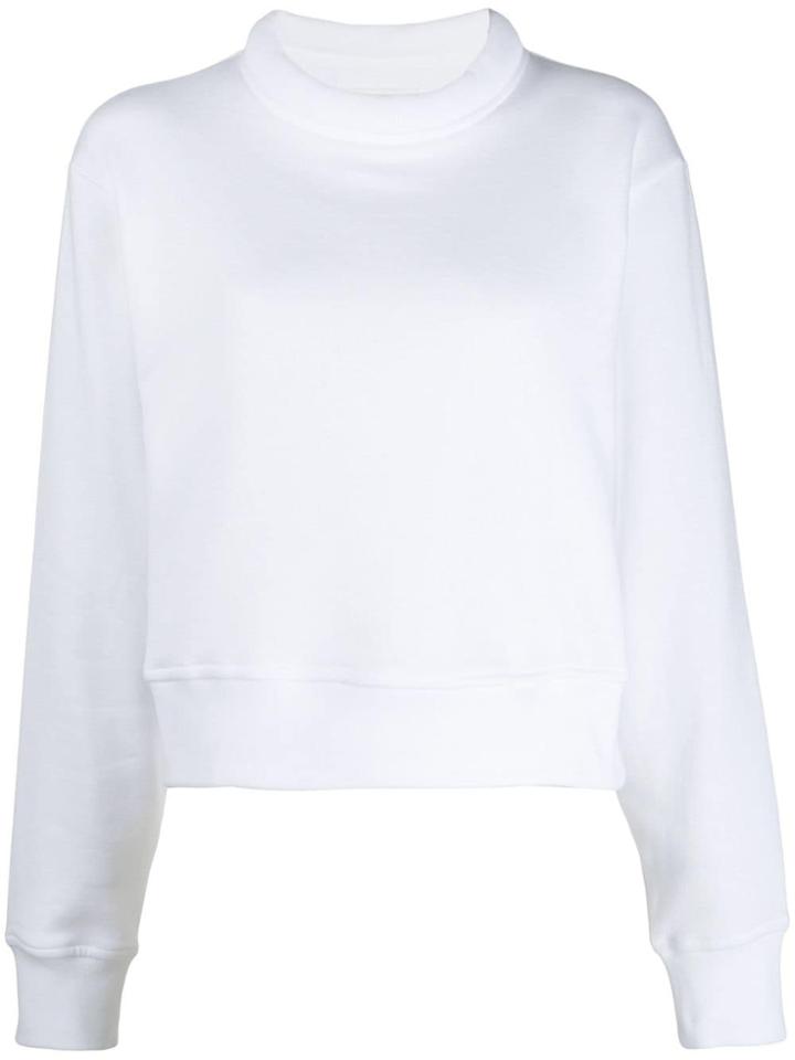 Maison Margiela Cropped High Neck Sweatshirt - White