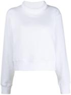 Maison Margiela Cropped High Neck Sweatshirt - White