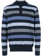 Paul & Shark Striped Zip Collar Sweater - Blue
