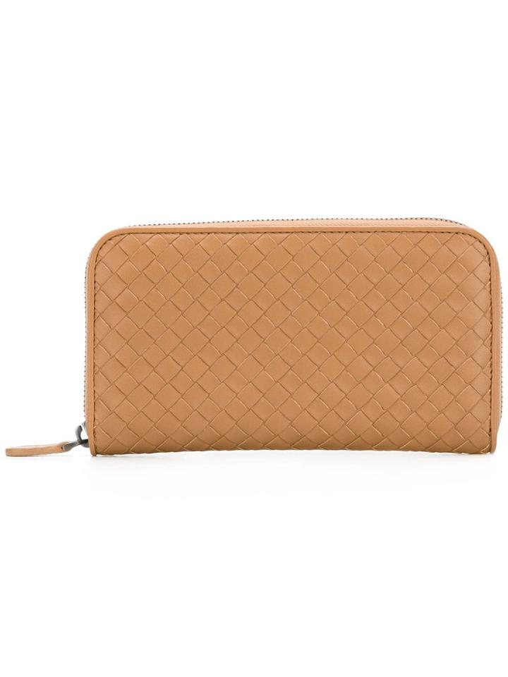 Bottega Veneta Interlaced Leather Zipped Wallet - Neutrals