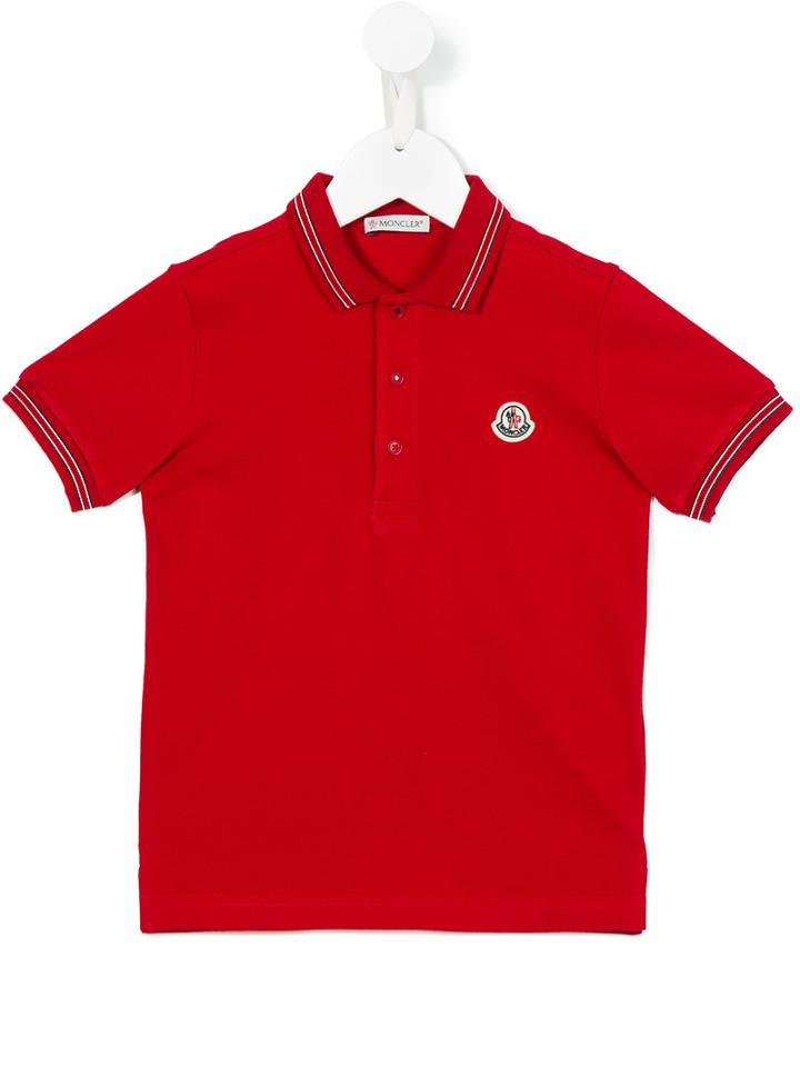 Moncler Kids Logo Patch Polo Shirt, Boy's, Size: 12 Yrs, Red