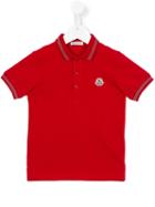 Moncler Kids Logo Patch Polo Shirt, Boy's, Size: 12 Yrs, Red