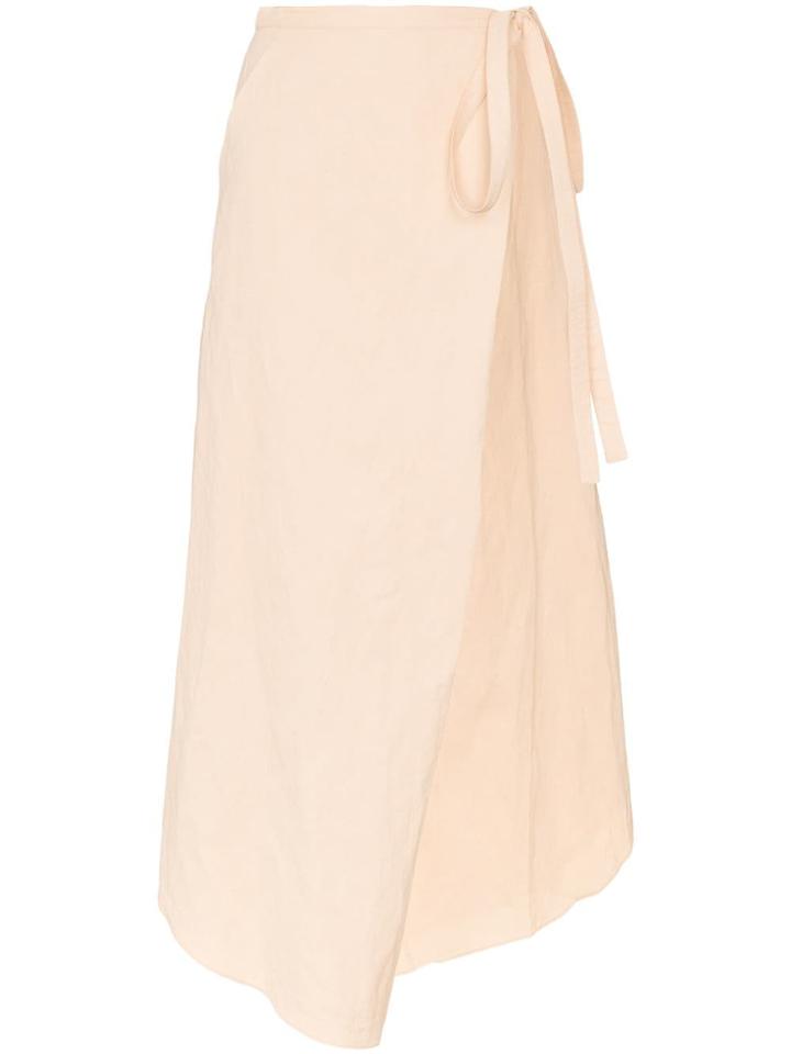Y / Project High Waisted Tie Side Wrap Skirt - Orange
