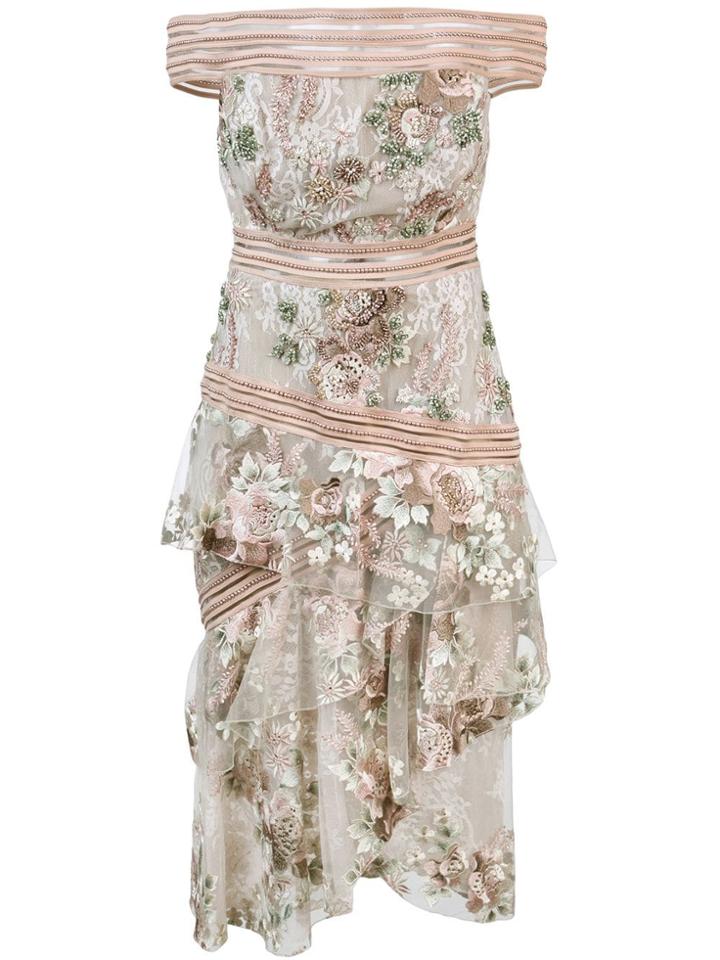 Patbo Peony Print Dress - Neutrals