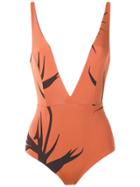 Haight Printed 'fernanda' Swimsuit - Yellow & Orange