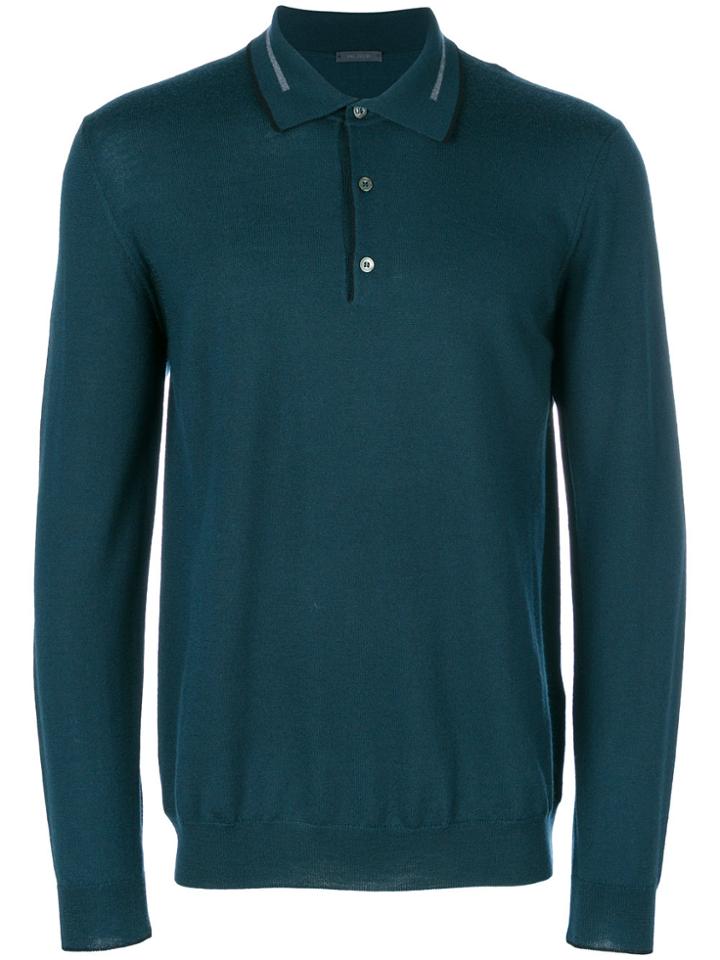 Pal Zileri Long Sleeve Polo Shirt - Green
