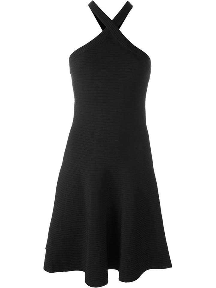 T By Alexander Wang Ribbed Flared Dress, Women's, Size: M, Black, Nylon/spandex/elastane/rayon