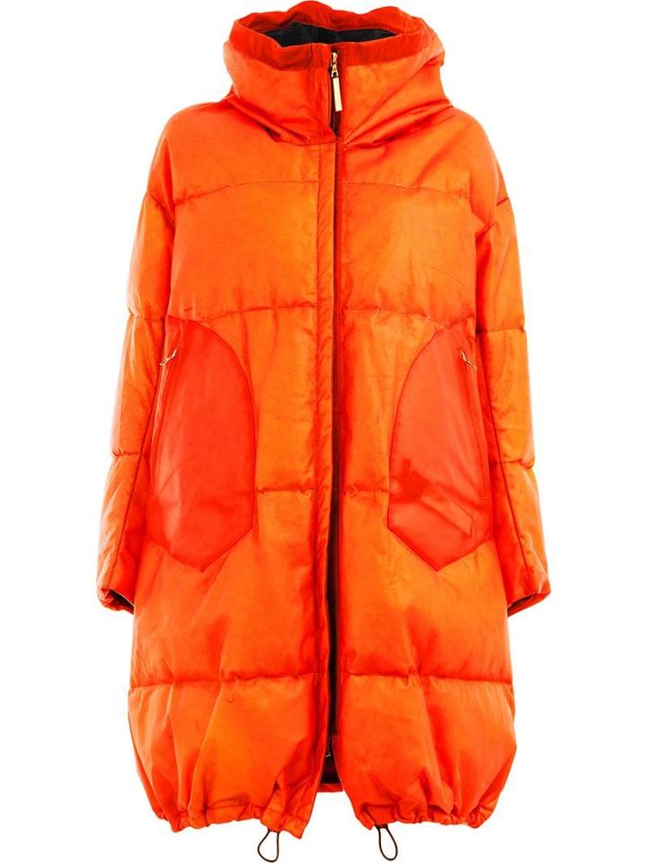 Isaac Sellam Experience Leather Padded Coat - Orange
