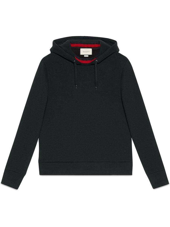 Gucci - Hooded Sweatshirt With Web - Men - Cotton - S, Black, Cotton