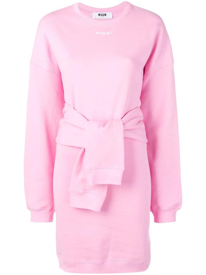 Msgm Oversized Sweater Dress - Pink