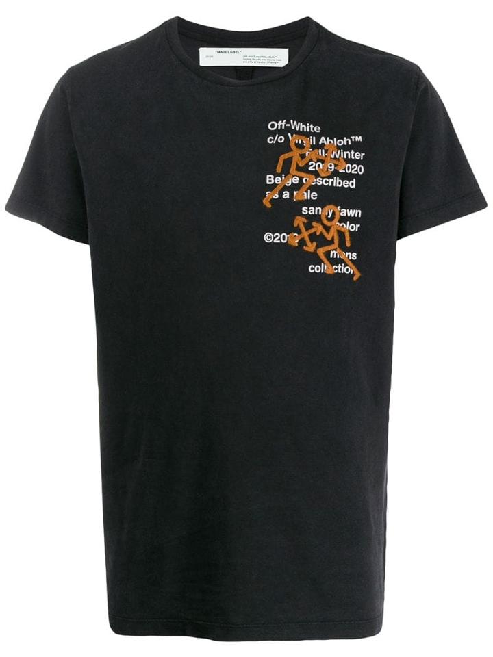 Off-white Embroidered Logo T-shirt - Black