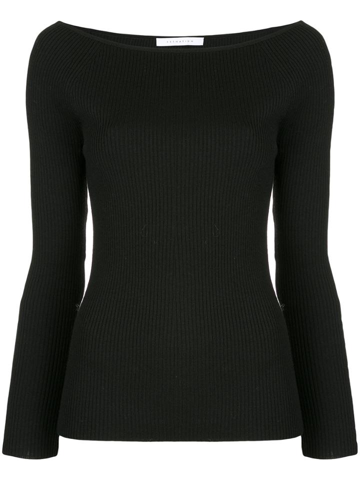 Estnation Wide Neck Top - Black