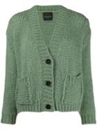 Roberto Collina Classic Chunky Knit Cardigan - Green