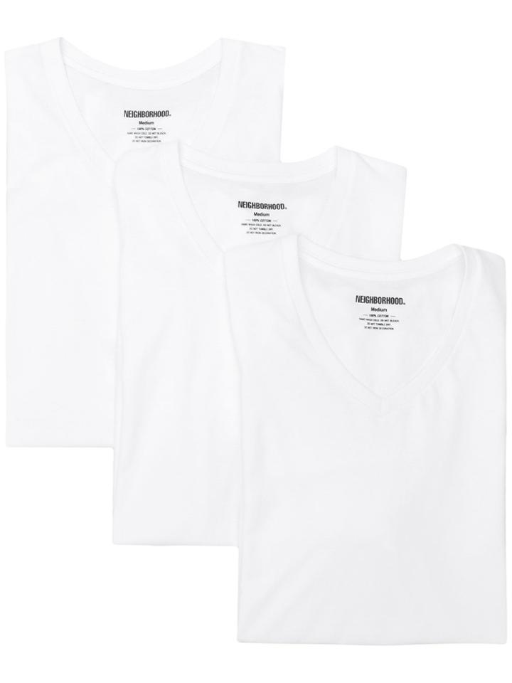 Neighborhood Three-pack V-neck T-shirt - White