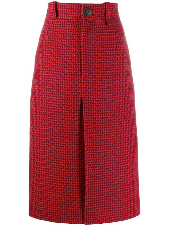 Balenciaga Straight Midi Skirt - Red