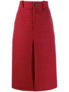 Balenciaga Straight Midi Skirt - Red
