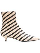 Sonia Rykiel Striped Ankle Boots - Nude & Neutrals