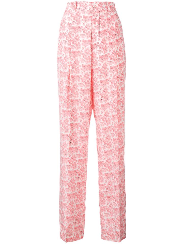 Joseph Riska Poppy Print Trousers - Pink & Purple