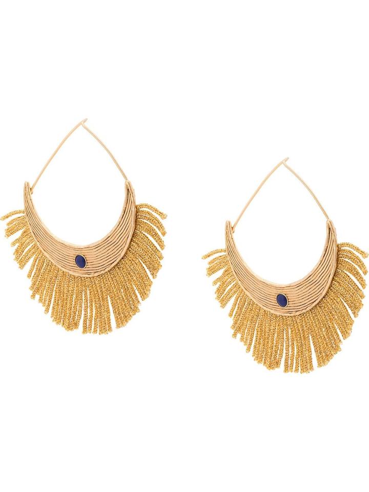 Aurelie Bidermann Fringe Detail Earrings - Yellow