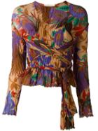 Romeo Gigli Vintage Ruched Printed Top
