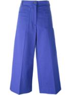 Maison Margiela Cropped Flared Trousers, Women's, Size: 48, Blue, Cotton