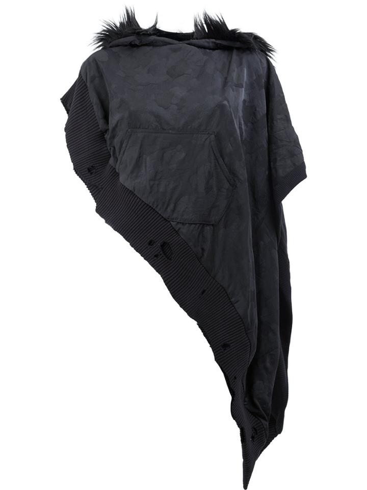 Greg Lauren Textured Camouflage Hoodie - Black