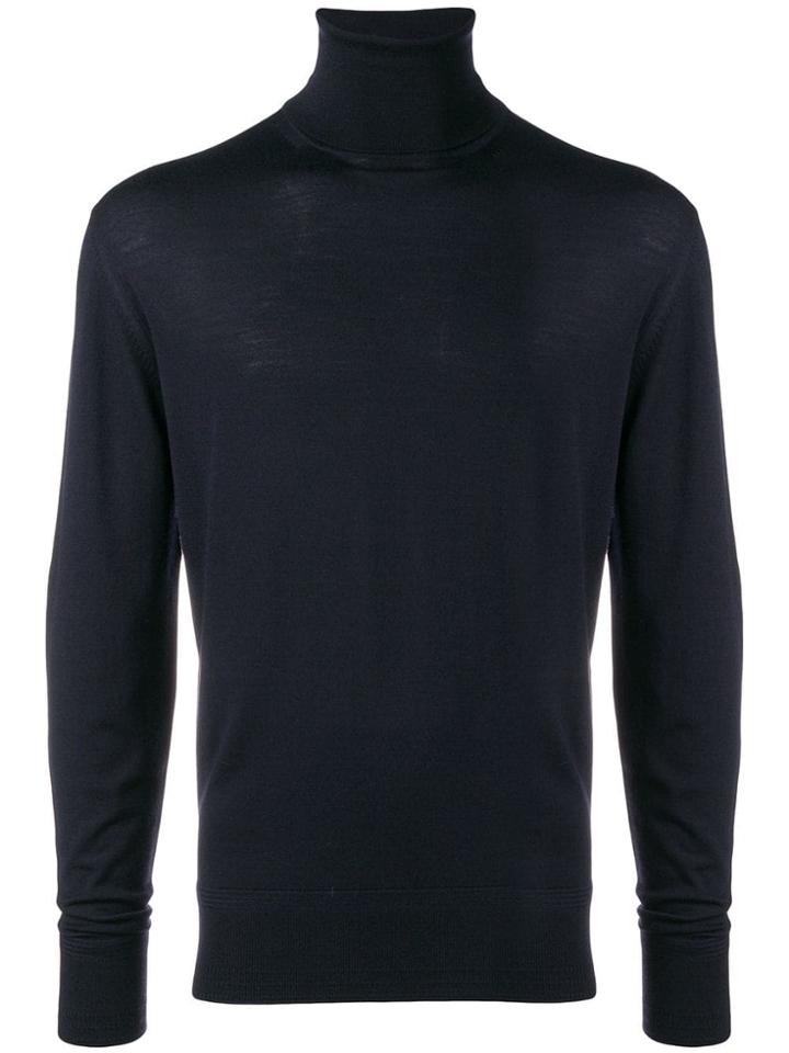Tom Ford Slim Fit Polo Neck - Blue