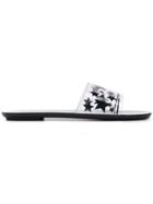 Miu Miu Star Print Slides - Black