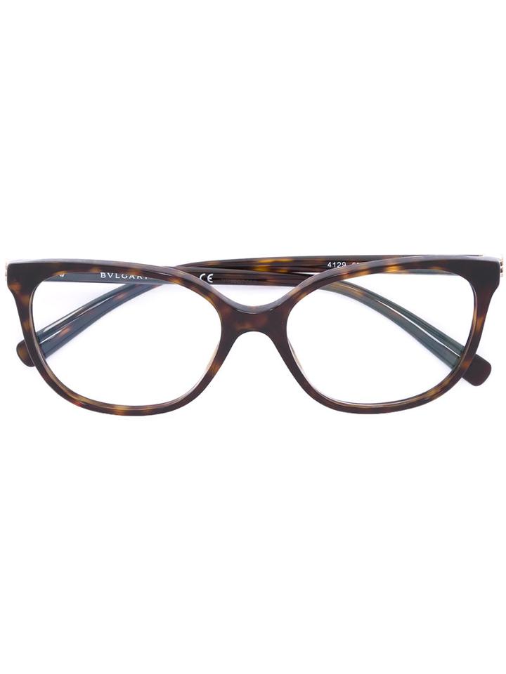 Bulgari Tortoiseshell Square Sunglasses, Women's, Size: 54, Brown, Acetate