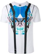 Les Hommes Abstract Print T-shirt, Men's, Size: Medium, White, Cotton