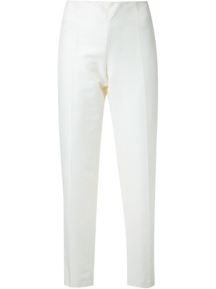 Alberta Ferretti Pleated Cigarette Slim Fit Trousers