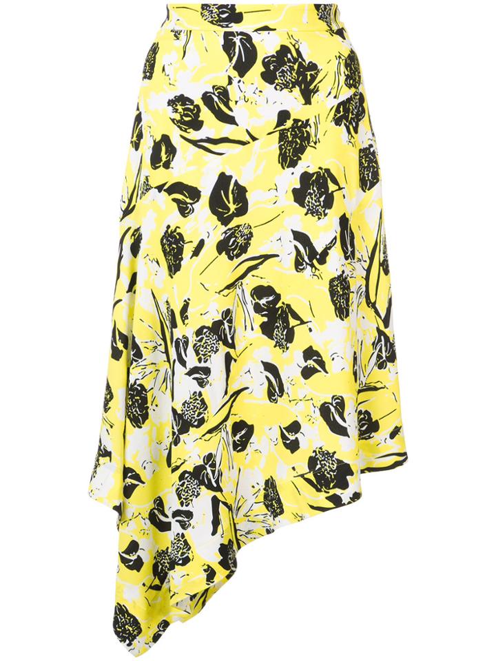 Derek Lam 10 Crosby Asymmetrical Midi Skirt - Yellow & Orange