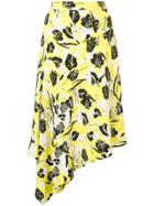 Derek Lam 10 Crosby Asymmetrical Midi Skirt - Yellow & Orange