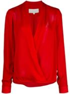 Michelle Mason Wrap-style Silk Blouse - Red
