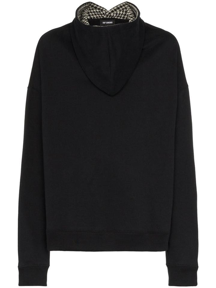 Raf Simons Oversized Front Hooded Cotton Jumper - Black