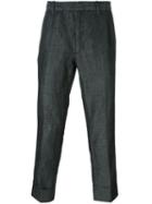 Paolo Pecora Cuff Trousers, Men's, Size: 48, Black, Cotton/linen/flax