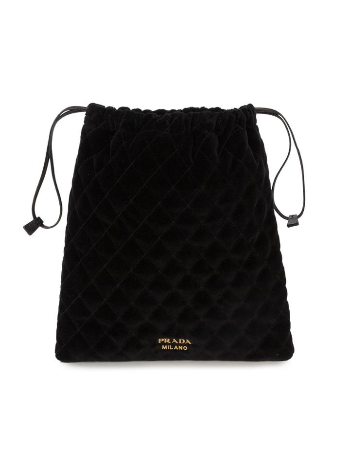 Prada Quilted Pouch Bag - Black