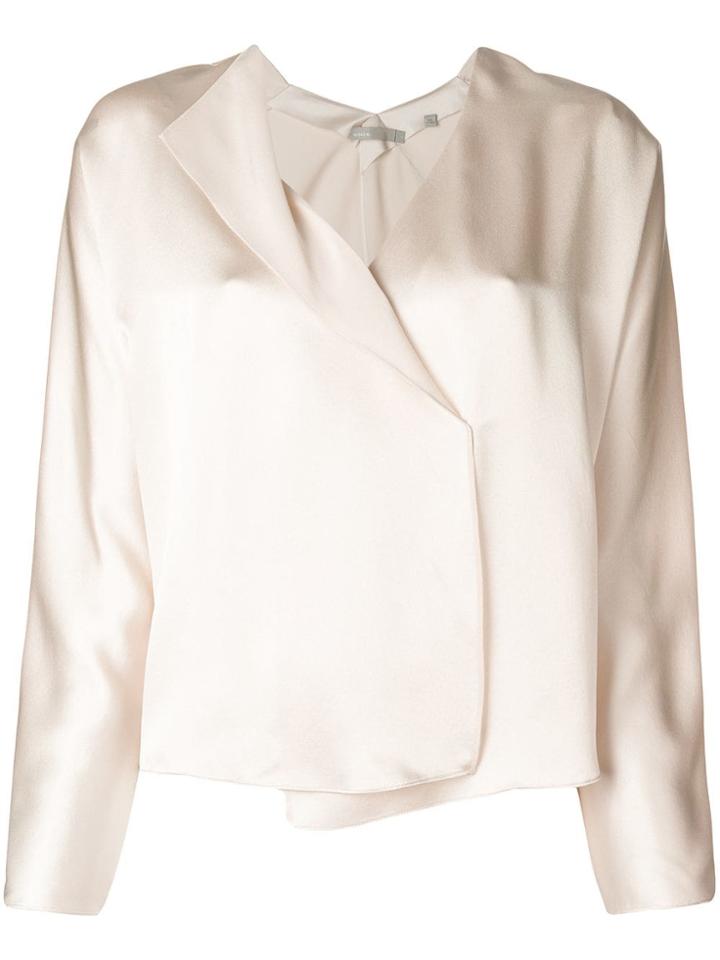 Vince Wrap Boxy Blouse - Pink & Purple