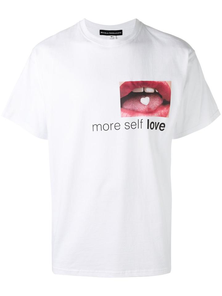 Nicola Indelicato - 'more Self Love' T-shirt - Men - Cotton - L, White, Cotton