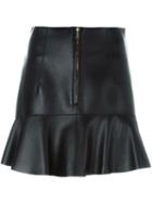 Dsquared2 Peplum Skirt, Women's, Size: 40, Black, Lamb Skin/viscose/polyimide/spandex/elastane