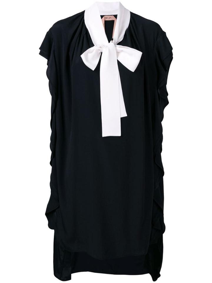 Nº21 Ribbon Ruched Mini Dress - Black
