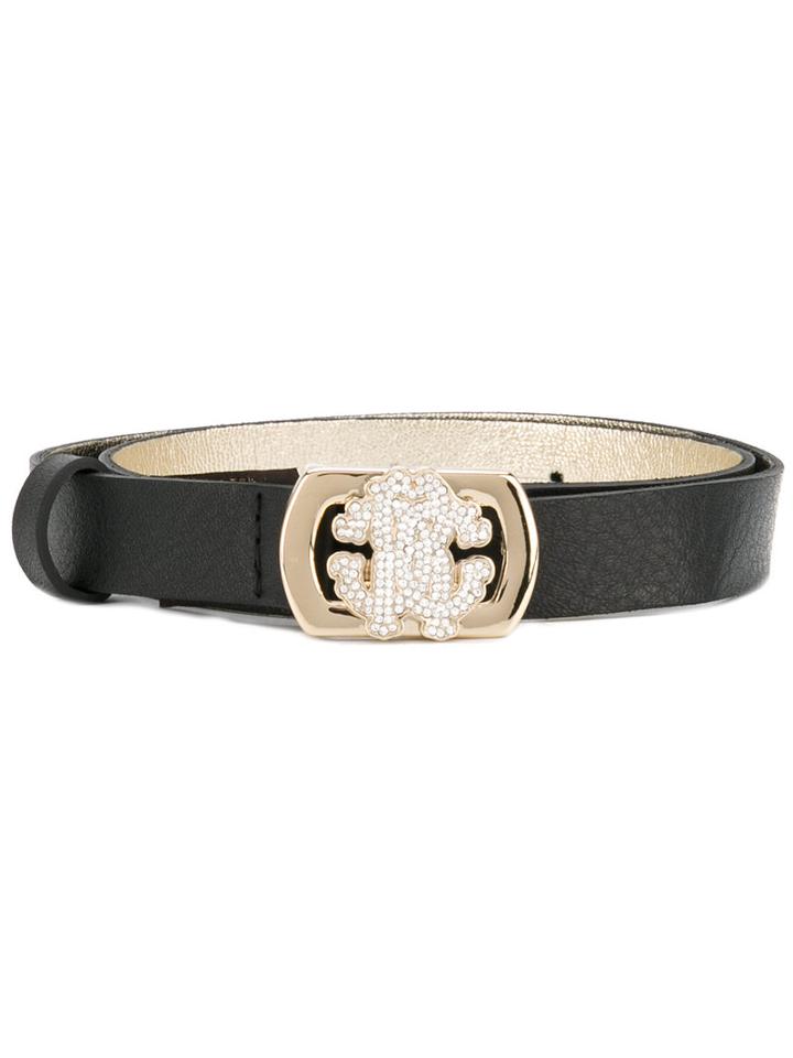 Roberto Cavalli Kids - Rhinestone Buckle Belt - Kids - Calf Leather - 62 Cm, Black